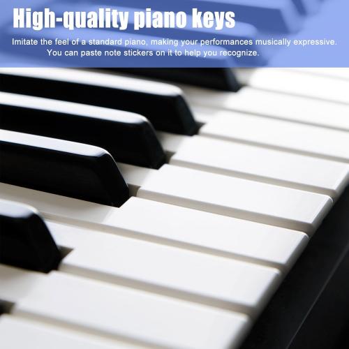 61 Key Keyboard Piano, Portable Electronic Keyboard Piano for Beginners with Speakers, Microphone, Sheet Music Stand, 100 Voices, 100 Rhythms, Digital Music Keyboard Built-In Speakers
