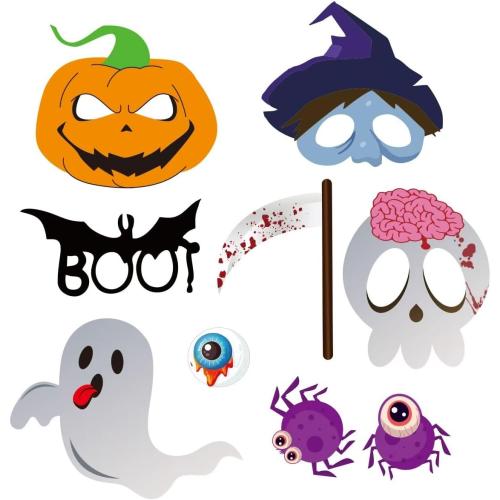 Halloween Photobooth Props,27 Pcs for Halloween Decorations,Selfie Props, Witch Photo Props