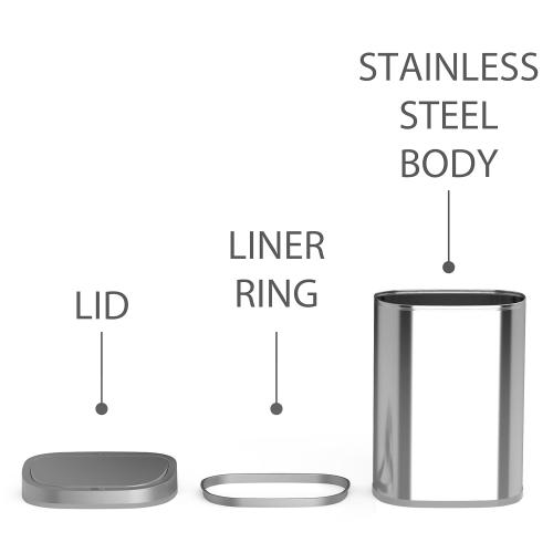 Ninestars 21 Gallons Automatic Large Kitchen Trash Can with Lid, Motion Sensor Trash Can for Kitchen, LivingRoom, Office, 80 Liter X Large Touchless Stainless Steel Garbage Bin (Rectangular)