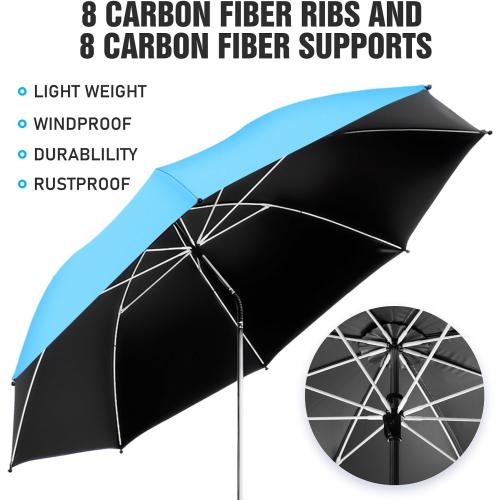 1 PACK Beach Umbrella with Clamp, 360 ° Adjustable Umbrellas for Chair, UPF50  Umbrella for Beach Chair, Patio Chair, Wheelchair, Camping Chair, Golf Carts (Chair Not Included