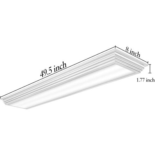 FAITHSAIL Dimmable 4FT LED Wraparound Light, Selectable 3 Color Temperature 3000K/4000K/5000K CCT 50W 5500LM 4 Foot Kitchen LED Light Fixture, Flush Mount 48 Inch Ceiling Lighting Fixture, 1 Pack