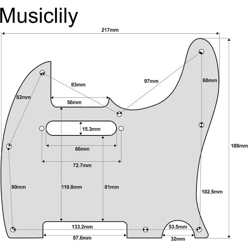 Musiclily Ultra 8 Holes Anodized Aluminum TL Guitar Pickguard, Gold
