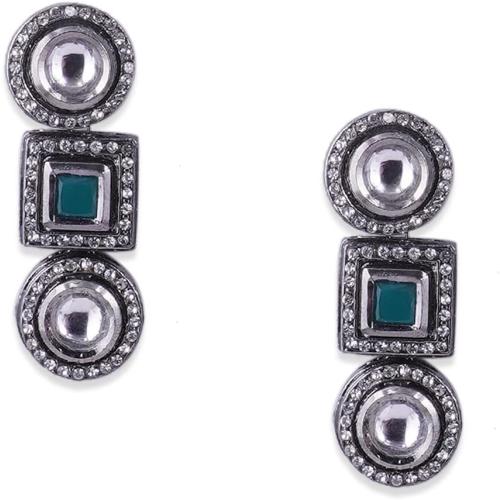 Binnis wardrobe green beaded five lines Beautiful handcrafted menakari lotus necklace set