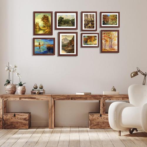 KTKDE 8x10 Picture frame Set of 2,Wine red Wooden Photo Frame 5x7mat or 8x10 Without Mat,Tempered Glass,10 by 8 Studio Gallery frames for Wall or Tabletop Family Friends Wedding Gift ideal gift