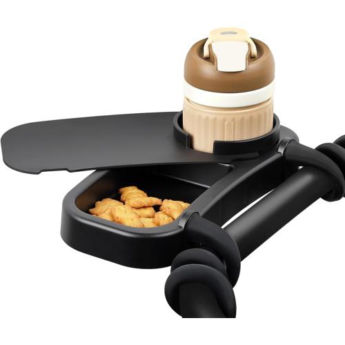 Universal Stroller Snack Tray, Cup Holder Stroller Tray with Silicone Flexible Arms Grip, Stroller Tray Attachment for Baby Toddler Holder Stroller Accessories for Snacks On The Go