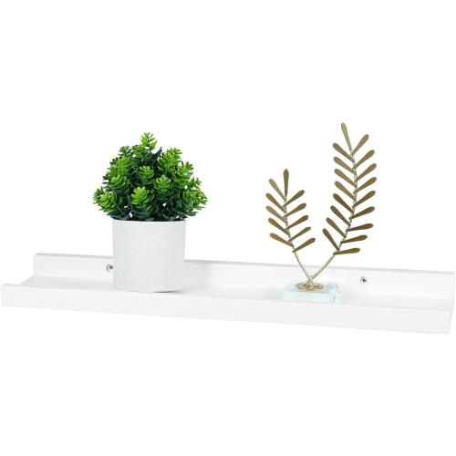 20 * 4 * 1.5 White Floating Shelves Wall Mounted 20 Inch, Solid Oak Wood Shelf for Decor and Storage, Picture Ledge for Bedroom Bathroom Living Room Kitchen, 20 * 4 * 1.5, 1 Pack
