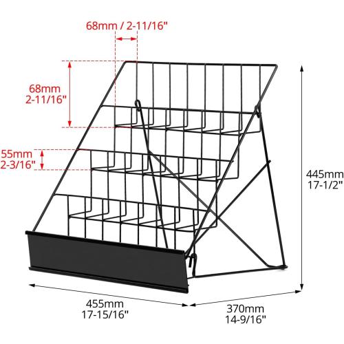QWORK 4-Tiered Metal Book Display Stand,18.4 x 16.6 x 14.5, Book Signing Wire Rack, Tabletop CD Display Magazine Rack