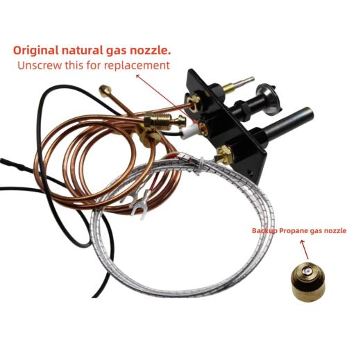 10002264 Pilot Assembly NG Fireplace Replacement of HHT Majestic & VC NG Pilot Assembly for Fireplaces, Fryer with 750mV Thermopile