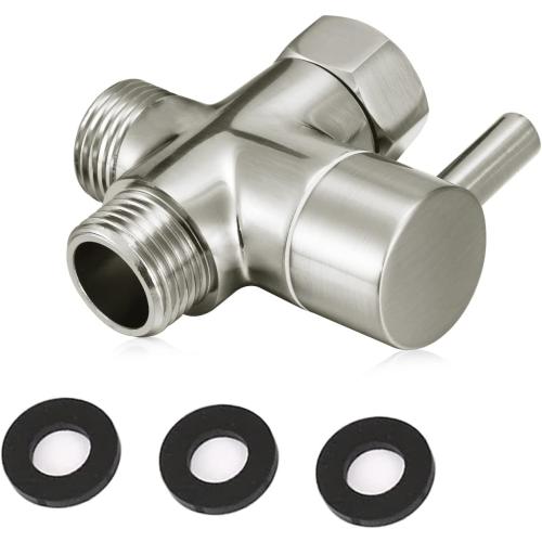 Sneatup Solid Brass 3-way G1/2 Shower Diverter (Brushed Nickel)