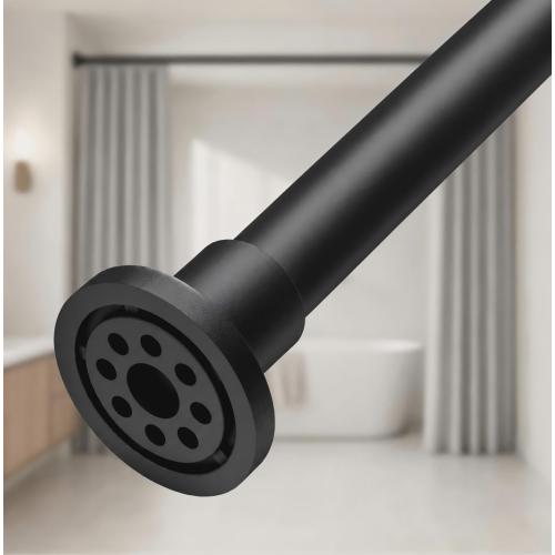 ALLZONE Heavy Duty Tension Shower Curtain Rod 42-83 Inches for Bathroom, Window, Non-Slip, Adjustable with Strong Spring Pole for Closet, Doorway, No Rust, No Drilling, Black‼️all hardware may not be included ‼️