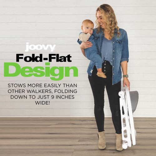 Joovy Spoon Baby Walker & Activity Center Featuring Three Adjustable Heights, Extra-Large Tray, and 30 lb Weight Capacity - JPMA Safety Certified,