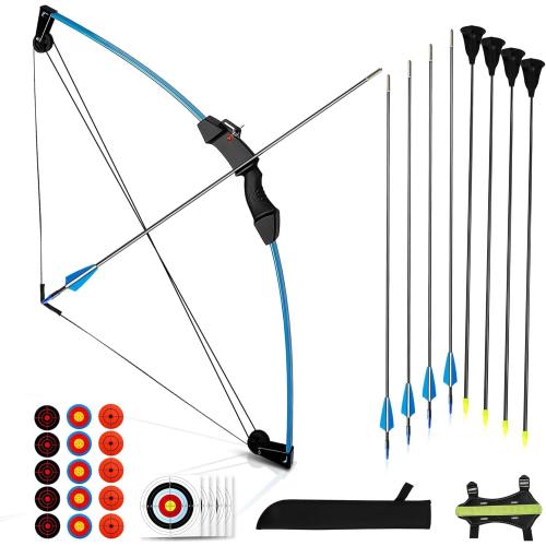 Youth Compound Bow and Arrow Set for Kids Ages 8-12 Beginner Archery Set for Boys Girls Backyard Archery Game Toy Gift for Outdoor Play & Target