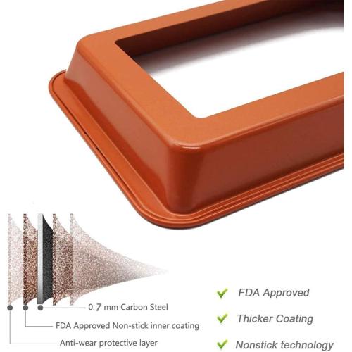 Brownie Pan, Non Stick Brownie Pans With Dividers, 18 Pre-slice Brownie Baking Tray, High Carbon Steel Bakeware for Oven Baking, Size 12 X 8 X 2 Inches