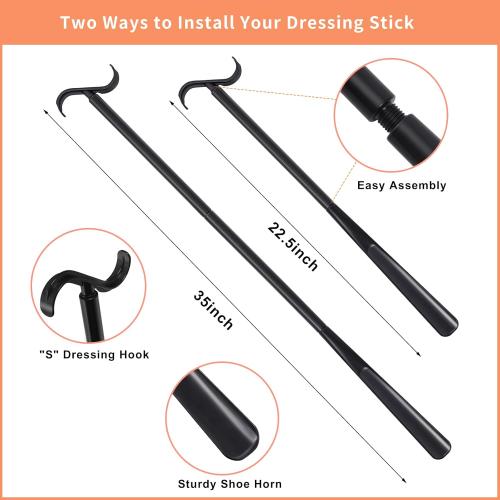 Kekoy 7 In 1 Hip Kit, Knee Back Surgery Hip Replacement Recovery Kit With 32 Grabber Reacher Tool,Sock Aid Device for Seniors,Shoe Horn Long Handle & Dressing Stick,Leg Lifter,Bath Sponge,Storage Bag