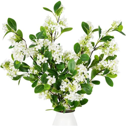 Melorca&Guilla Artificial Plants,6PCS 32 Green Faux Branches for Vase Faux Greenery Stems,Artificial Plants Fake Plants for Shop Garden Office Home Décor (6, Daphne)