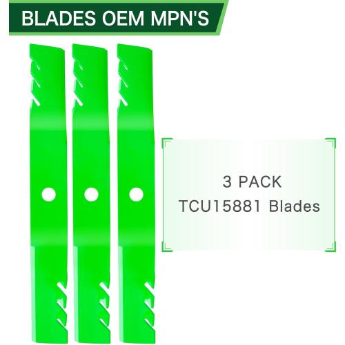 60 Inch Mower Blades Fit for John Deere 7-Iron Z950r z951r 1025r Z930m Z950m 950m 930m Z757 Z665 Lawn Mower Replaces OEM John Deere TCU15881 M128485 M131958 M144196 M163983