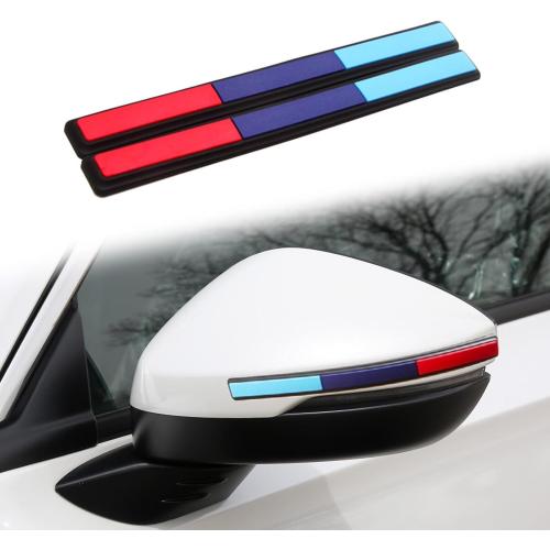 ramuel Universal Car View Mirror Protector Strip，2PCS Blue Blue Red