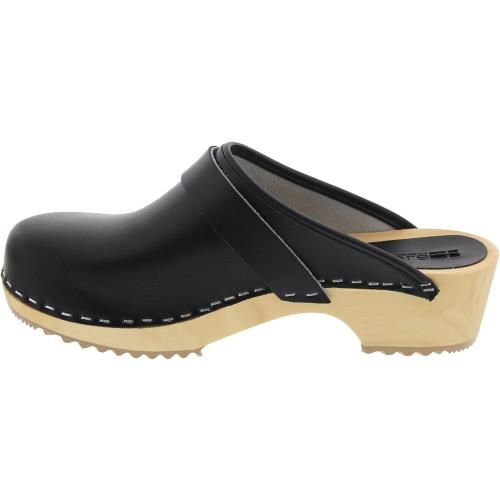 Size 42..Bjork Maja Wood Open Back Leather Clogs