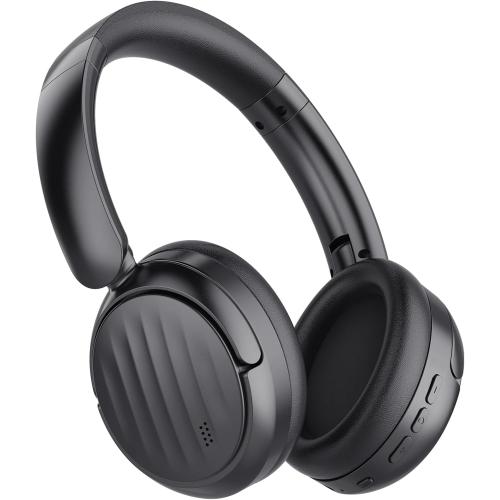 Bluetooth Headphones, Wireless Over Ear Bluetooth Headsets HiFi Stereo Foldable Headphones Black