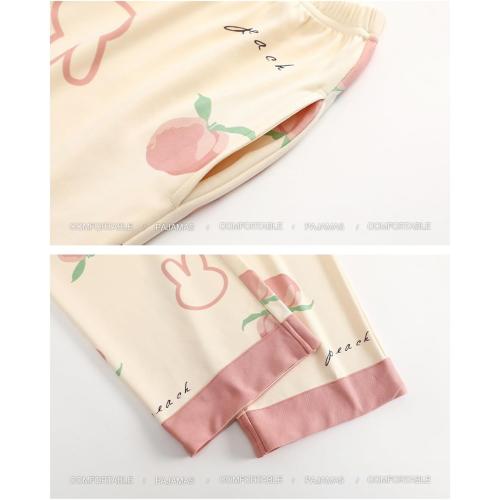 Kawaii Pajamas for Women Medium Autumn Ladies Cardigan Cotton Pajama Korean Lapel Sleepwear Long Sleeve Loungewear