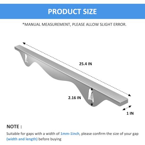 Tonhui Stainless Steel Stove Gap Covers, Kitchen Stove Counter Gap Filler, Stove Guard Counter Gap Cover Length 25.4 Heat Resistant for Years of Use - 2 PCS (Left and Right)