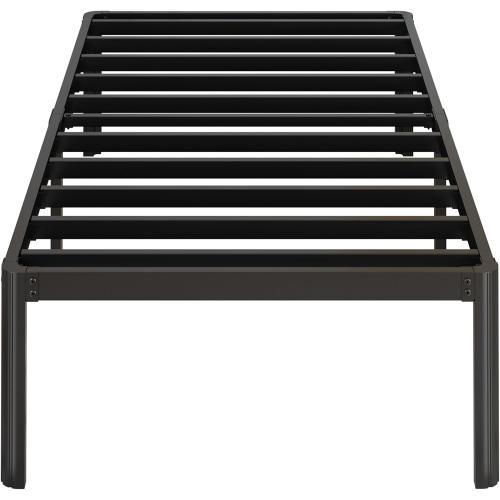 14 Inch Twin Bed Frames Rounded Corner Legs Heavy Duty Platform Twin Metal Bed Frame for Kids, Easy Assembly, Noise Free, No Box Spring Needed, Black.
