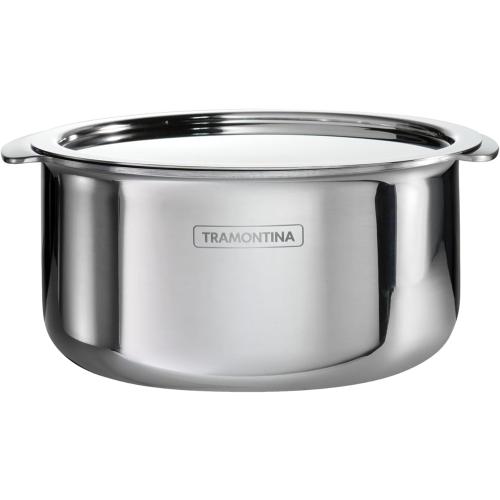 Tramontina Utsava 1.75-Quart Tri-Ply Clad Stainless Steel Tope with Lid, Small Patila Pot for Indian Cooking