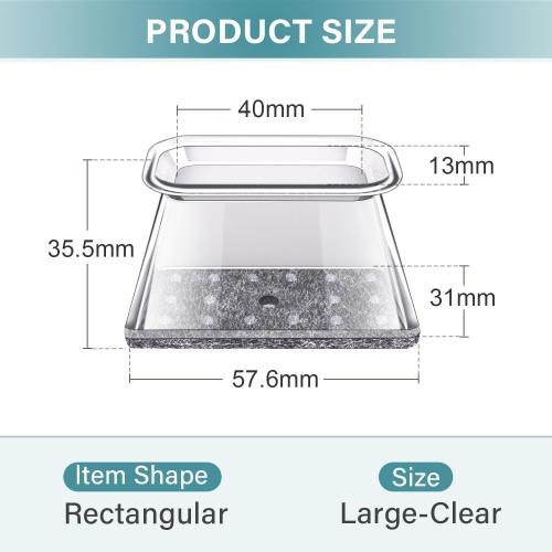 24 Pcs Chair Leg Floor Protectors Rectangle, Silicone Felt Furniture Leg Pads Caps Covers for Hardwood Floors (Fit Perimeter 5 to 5‑7/8)