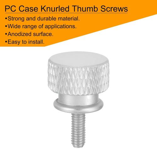 MECCANIXITY 12pcs M3x8mm Knurled Thumb Screw Computer Case Threaded Hand Tighten Screws Aluminum Alloy for PC Case, Cement White