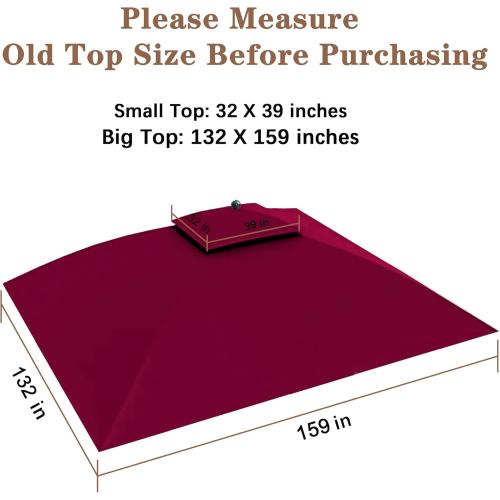SCOCANOPY Replacement Cover Fit for 10X12 Ft Eagle Brooke Soft Top Gazebo Model A101007600, A101007603, A101007604,(Burgundy)