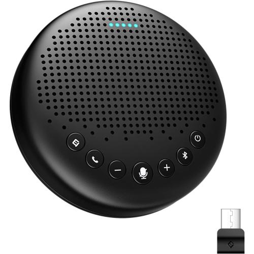EMEET Conference Speaker and Microphone Luna 360° Voice Pickup w/Noise Reduction/Mute/Indicator USB Bluetooth Speakerphone w/Dongle for 8 People Daisy Chain for 16 Compatible with Leading Software