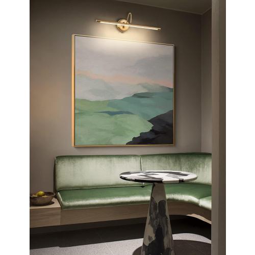 JOOSENLUX Picture Lights 24.4'' Inch Brass for Painting Display Wall Mount Brief Metal Artwork LED Wall Sconces Lamps14W(70W Eqv.),Warm White 3000K,Hardwire Swing Arm