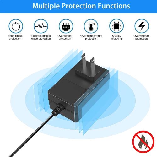TKDY 24V 1.5A DC Power Supply Cord, fit for DC 24V 1.5A 1A 0.5A LED Light Strip, 24 Volt Light Diffuser, and More, 100-240V 50/60hz 36W 24W Power Adapter with 5 Tips (Not for Charging).