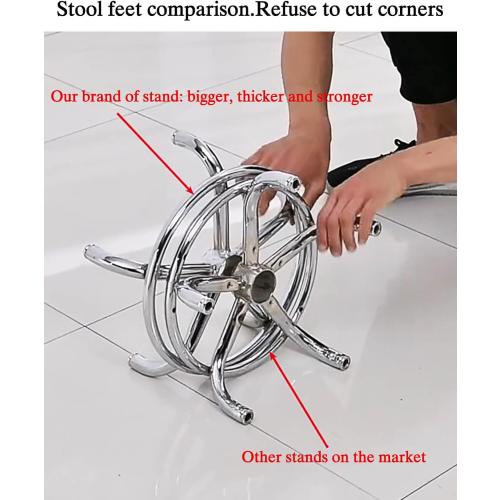 Rolling Stool with Backrest VAPAA TAIDE 450 Lbs High Weight Capacity PU Leather Roller Seat and Heavy-Duty Crystal Universal Wheels for Men Women Boy Girl Furniture Gift, Home Office Black
