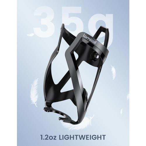 Lamicall Bike Water Bottle Holder - 1.2 Oz Ultralight & Sturdy Bike Cup Holder, Bicycle Drink Cage, Cycling Bike Water Bottle Cage with Screw Tool, for 2.75-3.94 Diameter Bottles