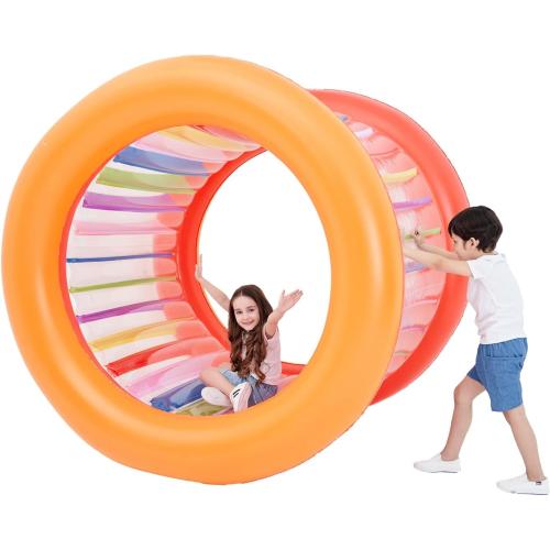 Size 73 Diameter Inflatable Giant Colorful Rolling Wheel for Outdoor Backyard Lawn