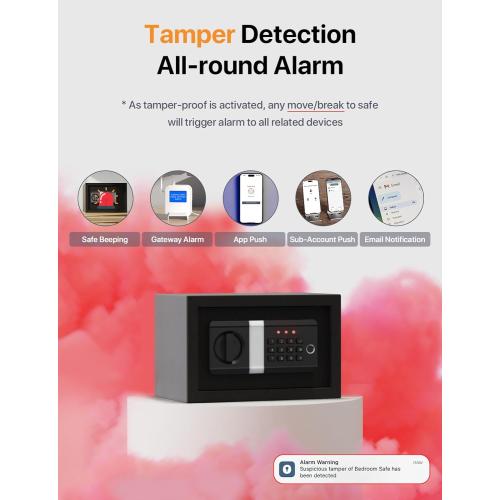 FORFEND Smart Home Safe | WiFi Safe Box App Lock/Alarm | Voice Command, Kidnap Alarm, Tamper Detect, Frozen Mode, Sub Account| Digital Safe Anti Theft
