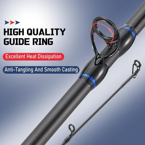 Sougayilang Fishing Rods,IM7 Graphite Spinning Rod & Casting Rod, Stainless Steel Guides, SuperPolymer Handle,“S” Style Hook Keeper