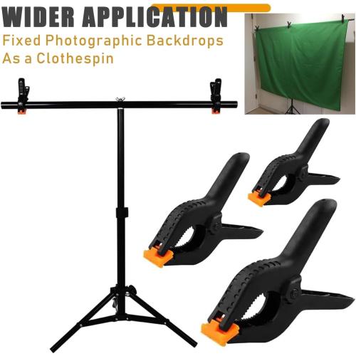 ‼️may have missing pieces ‼️24 PCS 3.5 Heavy Duty Plastic Spring Clamps, Black Spring Clips for Backdrops, Craft Projects, Woodworking, Photography and Display Stands