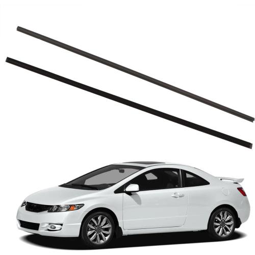 Black Weather Stripping Window Molding Trim Seal Left and Right Door Belt Moldings Compatible with Honda Civic Coupe 2D 2006-2011 Replace# 72410-SVA-A01ZA 72450-SVA-A01ZA
