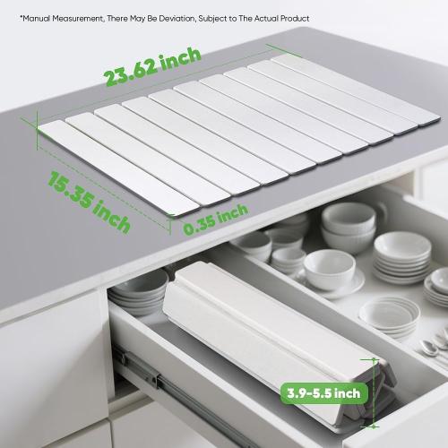 Stone Dish Drying Mat for Kitchen Counter - 24 x 16 Ultra Absorbent Diatomaceous Earth Mat, Fast Drying & Foldable Countertop Protector, Non-Slip Eco-Friendly Stone Mat for Dishes