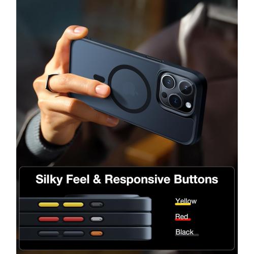 TORRAS Magnetic for iPhone 15 Pro Max Case Compatible with MagSafe, MIL-STD-810G Military Grade, Slim Translucent Phone Case iPhone 15 Pro Max Shockproof Anti-Scratch 6.7, Matte Black