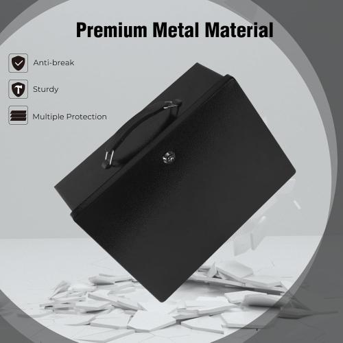 Fireproof Document Box, Fire Resistant Safe Box with Key Lock for Home, Portable Fireproof Lock Box for Personal Items, Passport, Cash, Tablet, X Large 13.2 x 11 x 4.13