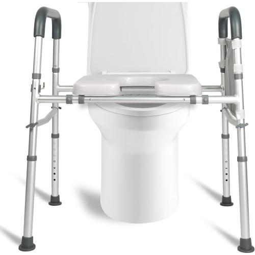 Raised Toilet Seat For Seniors 400Lbs, Adjustable Toilet Riser With Handles, Elevated Toilet Seat For Elderly, Pregnant, Handicap, Fit Any Toilet