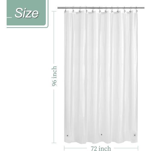 Mrs Awesome 72x96 X-Long Frosted Shower Curtain Liner with Magnets, Extra Long PEVA Plastic Shower Curtain for Bathroom, 72 x 96, Frost