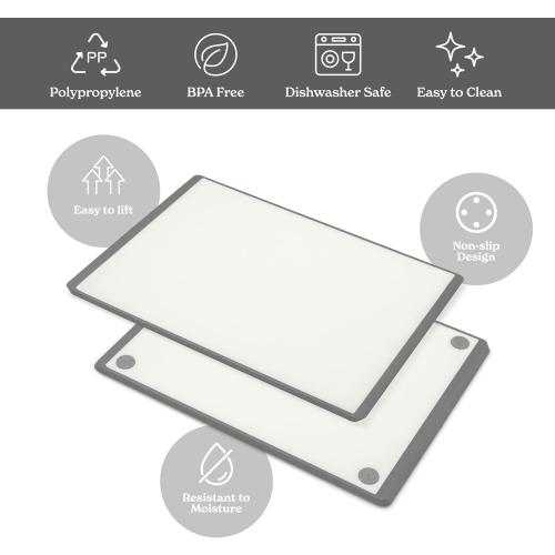 SMIRLY Plastic Cutting Board Set, Dishwasher Safe Plastic Cutting Boards Set for Kitchen, Cutting Boards for Kitchen - Plastic Chopping Board Set