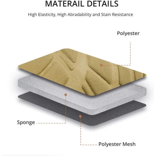 AUTOYOUTH Beige Seat Covers Front Seats Only, 3D Tyre Embossed Breathable Bucket Covers, Airbag Compatible, Quick Setup Universal Fit for Sedan, SUV, Truck, Van