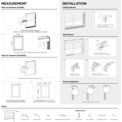 Foiresoft Standard Zebra Roller Blinds [W 36 x H 64inch, White, Basic], Light Filtering Dual Layer Window Shades, 13 Colors, Customizable Options