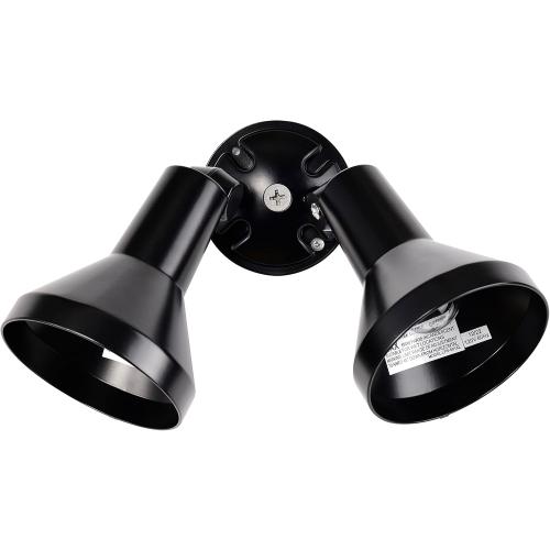 Nuvo Lighting SF77/701 Two Light Outdoor Heavy Duty Cast Aluminum Durable Weather Proof Security Flood Light, Black