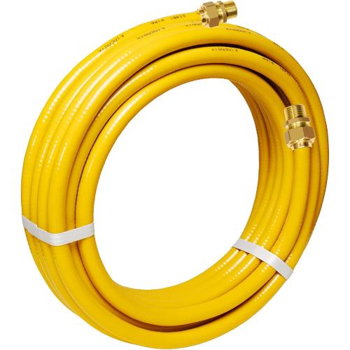 CSST Corrugated Stainless Steel Tubing 37 Ft 1/2 Flexible Natural Gas Line Pipe Propane Conversion Kit Grill Hose with Male Adapter Fittings